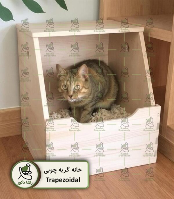 خانه گربه ساده چوبی