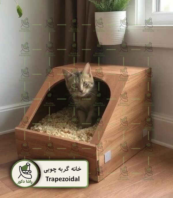 خانه گربه ساده چوبی