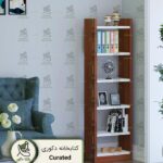 کتابخانه-دکوری-مینیمال-قهوه-ای-سفید-Curated