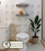 شلف دیواری چوبی طوسی - Image 2