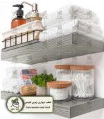 شلف دیواری چوبی طوسی - Image 3